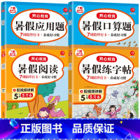 阅读+字帖+口算+应用题(全套4本) 小学五年级 [正版]五升六暑假衔接专项训练五年级下册暑假作业暑假阅读训练假期练字帖