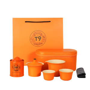 T9茶具套装耐热防裂不易褪色茶壶茶杯便携易打理功夫陶瓷8件套