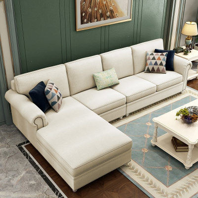 美式沙发布艺沙发组合欧式贵妃客厅符象沙发整装现代简约小户型沙发3