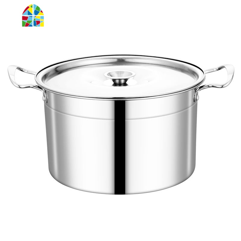 夏。带盖不锈钢汤锅 家用汤桶 煮面小锅煲电磁炉锅 猪油罐带盖 FENGHOU 24双耳带盖调料罐+配套密漏勺