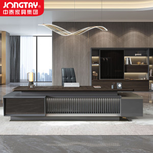 中泰(jongtay)老板桌办公桌高档大班台总裁经理办公室桌子简约现代家具2.4米 J-HSS-B24R