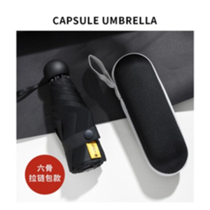 手动 五折钢骨玻纤 加厚黑胶伞布 橡胶漆手柄 YF-W2021006 晴雨两用伞