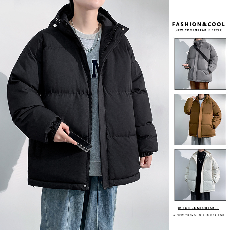 情侣款秋冬季时尚棉衣男士新款美式潮牌大码百搭外套痞帅上衣男装