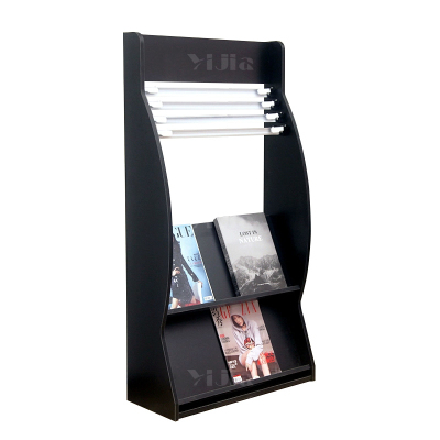 翌嘉 YJ4052913木质报刊架报纸架书报杂志置物架收纳架落地展示架