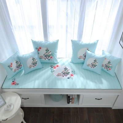 家柏饰(CORATED)北欧高密度乳胶飘窗垫窗台垫定做榻榻米阳台海绵垫沙发毯坐垫 花好月圆 可选乳胶材质,报价联系客服