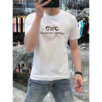 2026夏季新款圆领短袖T恤男潮牌内搭半袖上衣青年休闲套头体恤衫