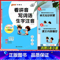语文 一年级上 [正版]2022新版绿卡图书pass看拼音写词语生字注音一年级上册/1年级上第一学期统编版同步一课一练小