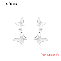 S925纯银蝴蝶耳钉精致简约小巧银耳环2025新款耳坠耳饰品送女朋友老婆情人节七夕生日礼物