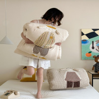 南瓜先生全棉双层纱玉米纤维春秋冬被可机洗贴布刺绣卡通幼儿园被