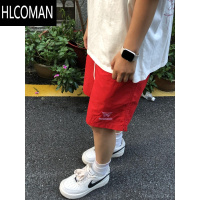 HLCOMAN美式复古多巴胺风夏季五分休闲短裤男女宽松休闲潮流薄款速干短裤