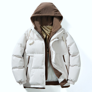 秋冬季新款棉衣男加厚保暖连帽休闲男士棉服棉袄假两件潮牌外套男