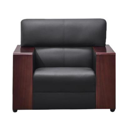 阿拉贡简约现代沙发办公室沙发商务接待会客二层牛皮单人位