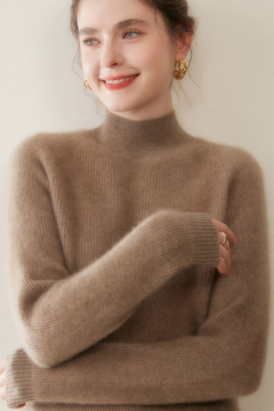 元宝针半高领加厚羊绒衫女士秋冬新款气质打底针织衫内搭套头毛衣