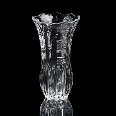 玻璃花瓶透明玻璃瓶鲜花富贵竹花瓶水培植物插花瓶摆件大号植物器皿-大号棱角太阳花