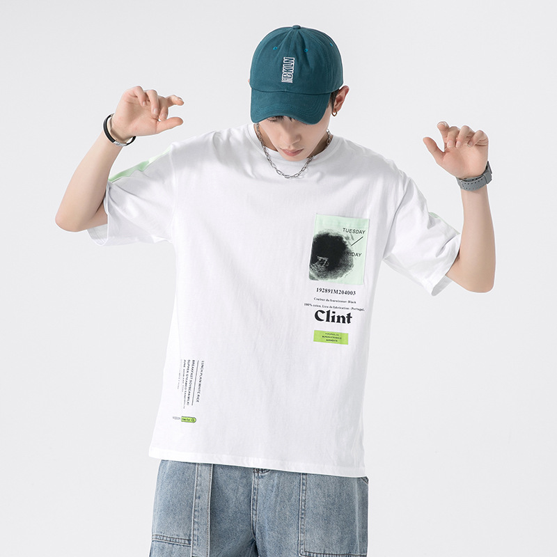 男装2025夏季新款短袖T恤男士韩版学生半袖纯棉打底衫潮牌上衣服