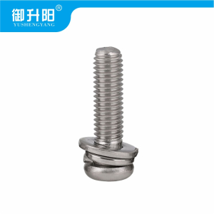 御升阳 304不锈钢十字槽半圆头三组合螺丝 M5X16 4.8级强度 /个