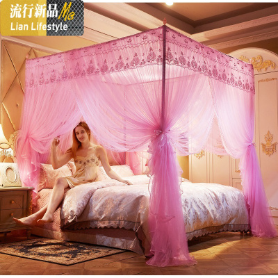 2020新款蚊帐宫廷加密落地 学生1.2米1.5床蚊帐支架家用蚊帐网红 三维工匠