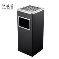 铭威盾不锈钢圆形大号商用垃圾桶立式烟灰桶电梯口高档户外方型黑色烤漆