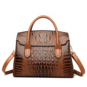 大容量通勤女式手提包鳄鱼纹大包包新款托特包时尚大气妈妈包