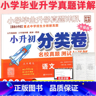 [语文[分类卷] 小学升初中 [正版]百校联盟升级版小学毕业升学真题详解语文五六年级冲刺名校重点中学小升初真题分类卷必刷
