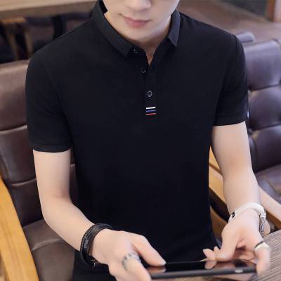 夏季翻领短袖t恤男式半袖Polo衫男夏天衣服韩版潮A纤婗(QIANNI)