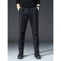 新塘男装男士休闲长裤条纹修身直筒裤男款弹力时尚潮流商务男裤子