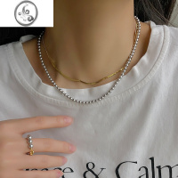 JiMi法式真多麻灰施家珍珠项链女夏高级感锁骨颈链轻奢小众2023年新款