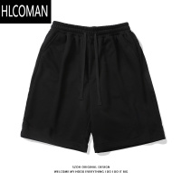 HLCOMAN美式休闲运动五分短裤男女夏季ins潮牌高街vibe宽松纯色百搭裤子