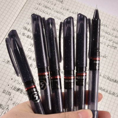 如华福禄学生考试刷题专用中性笔大容量0.5全针管速干黑色水笔签字笔