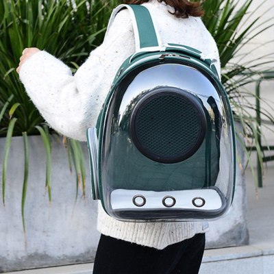 宠物背包太空舱双肩旅游外出猫狗定做透明罩三叶草固定圈猫包