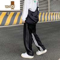 YANXU条纹休闲长裤男港风潮牌宽松百搭直筒运动裤秋季新款高街复古裤子