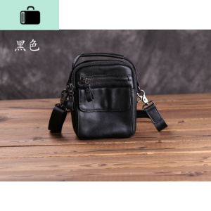 皮小包男迷你单肩包斜挎包背包牛皮男包夏季休闲新款手提包腰包NEW LAKE 黑色男士手提包 黑色