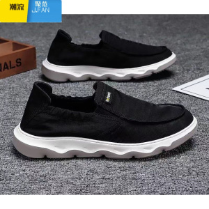 聚范冰丝老北京帆布鞋男士夏季透气一脚蹬男鞋2024新款软底休闲懒人鞋