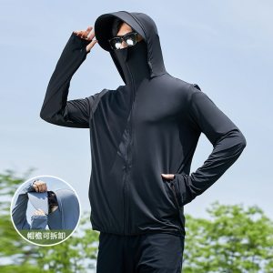 高端夏户外防紫外线防晒服冰丝凉感防晒衣男款皮肤衣外套潮