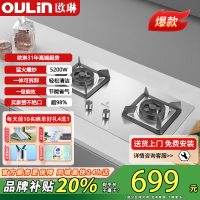 欧琳欧琳(OULIN)燃气灶家用天然气灶具5.2KW大火力加厚钢化玻璃面板聚能盘燃气灶E3006G