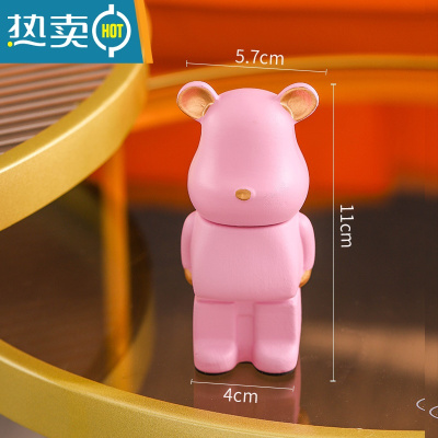 敬平轻奢风棉签收纳盒桌面个性陶瓷牙签收纳罐带盖桌面整理盒收纳罐子 粉色[磨砂款]