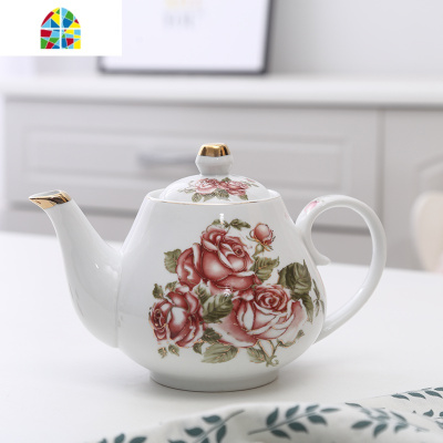 复古精美大容量陶瓷泡A款茶壶实用耐热高温凉水壶单壶家用大壶 FENGHOU 褐色孔雀开屏