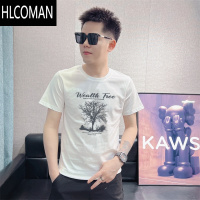 HLCOMAN2025夏季潮流青年时尚百搭半袖T恤新款男士短袖港风休闲潮牌体恤