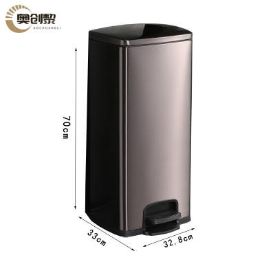 奥创黎不锈钢垃圾箱30L黑个