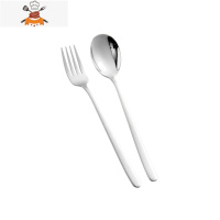 西餐刀叉盘子套装 304不锈钢牛排刀叉勺家用三件套西餐餐具刀叉 敬平 银色叉勺