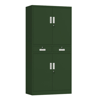 帅畅绿色铁皮文件柜办公室档案柜资料柜财务凭证柜钢制办公柜加厚二斗铁