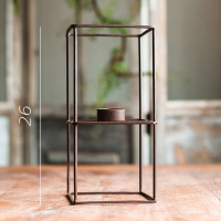 家柏饰(CORATED)几何正方体烛台铁艺工业风LOFT复古怀旧装饰摆件拍摄道具 长方体大号