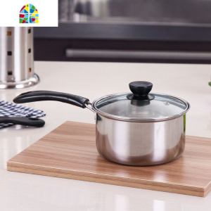 不锈钢奶锅电磁炉两用多功能平底小锅汤锅面条锅 FENGHOU 22cm足尺双耳汤锅(全钢耳)