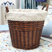 藤编脏衣篮衣服收纳筐脏衣篓布艺洗衣篓玩具杂物收纳篮 三维工匠