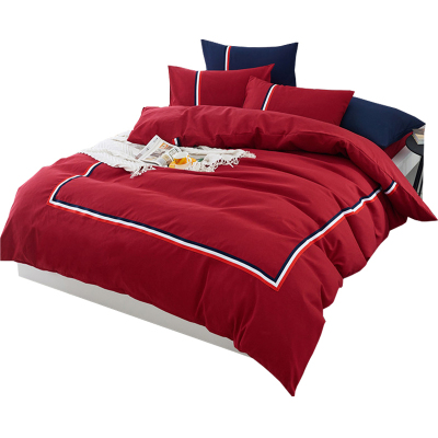 美帮汇四件套简约现代英伦风男士被套一米八床潮流床单 宿舍单人三件套