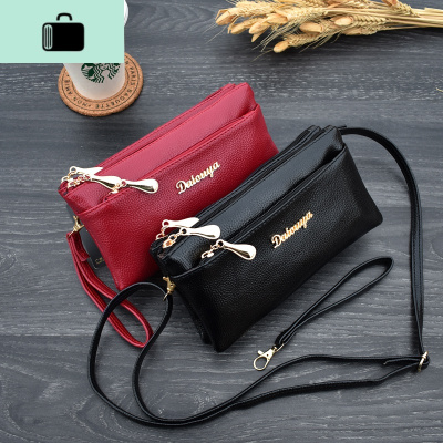 秋冬上新双拉链斜挎包2020新款双层手拿包女日韩手机包小包包NEW LAKE女手包