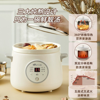 小熊(Bear)电炖锅 电炖盅 煮粥神器煲汤锅炖汤锅 婴儿煮粥锅熬粥燕窝炖盅DDG-E15K2