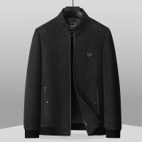 新款爸爸装春季翻领夹克中老年男式外套40-50岁中年服装男大码