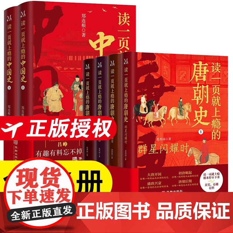 读一页就上瘾的唐朝史+中国史全6册大唐开工初唐崛起盛唐兴衰到唐朝后期从兴起到灭亡时间线完整全面细致的再现了大唐兴亡全过程