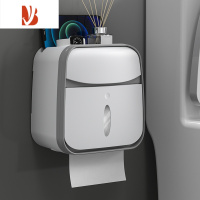 三维工匠卫生间纸巾盒壁挂式防水厕纸盒免打孔抽纸盒厕所卫生纸卷纸置物架 典雅白[基础款]免打孔 抽纸卷纸通用